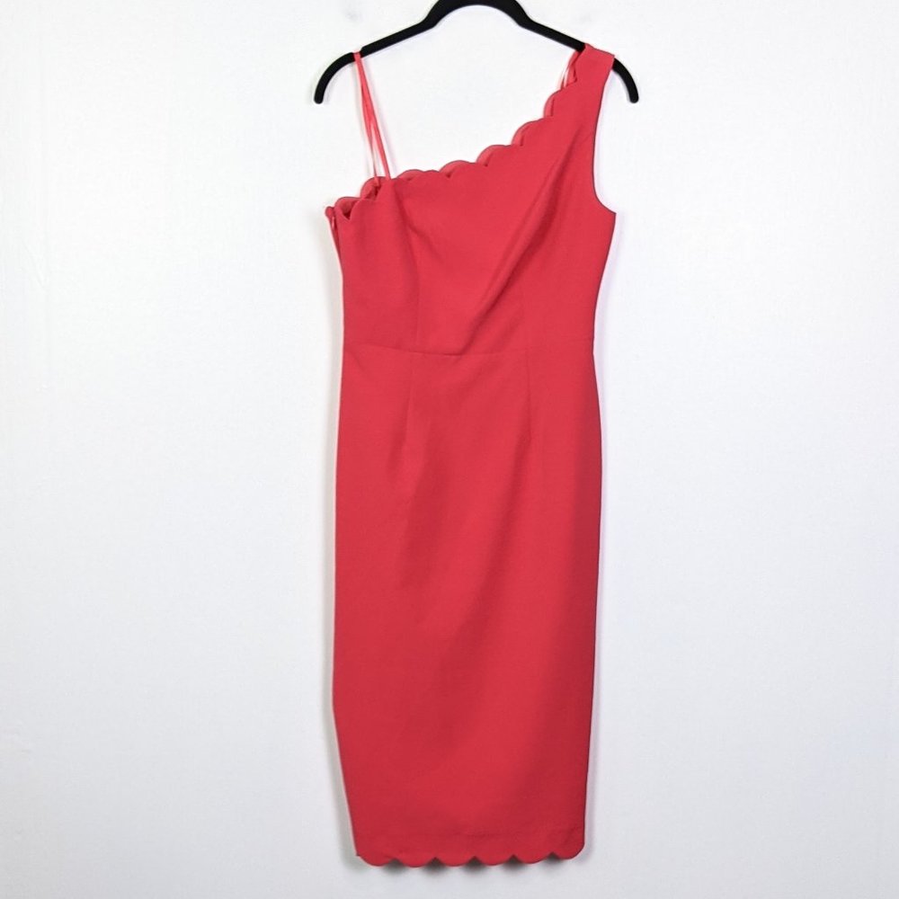 Maggy London Scalloped Hem One Shoulder Dress